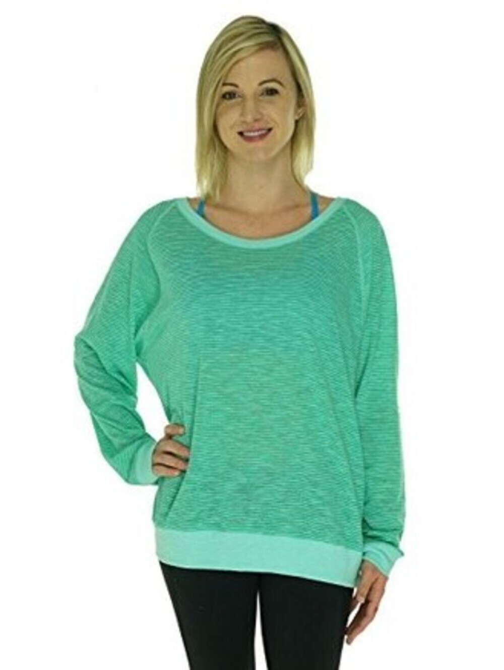 Ideology Womens Raglan-Sleeve Striped Pullover Size 2XL